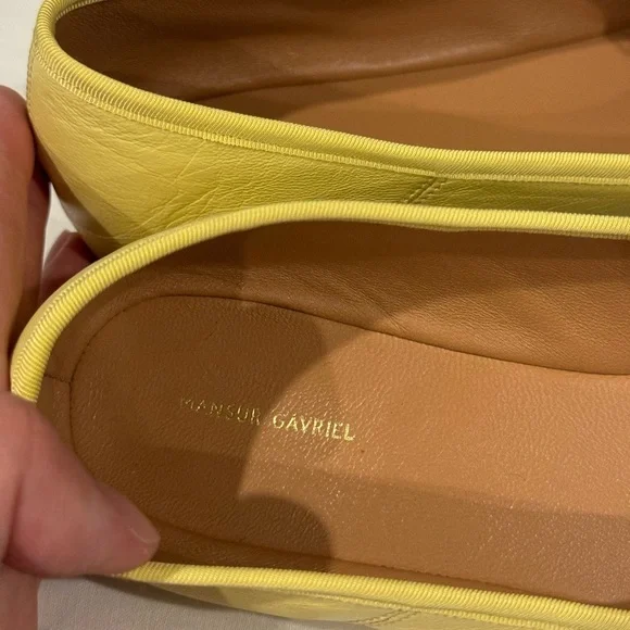 Mansur Gavriel Dream Ballerina Flat Lemon Yellow Leather Size 38.5 BRAND NEW - Picture 4 of 6
